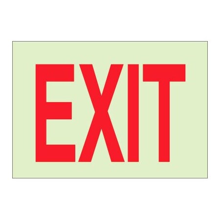 Brady BradyGlo Exit Sign, Self-Adhesive, Polyester, 14inW x 10inH 73510